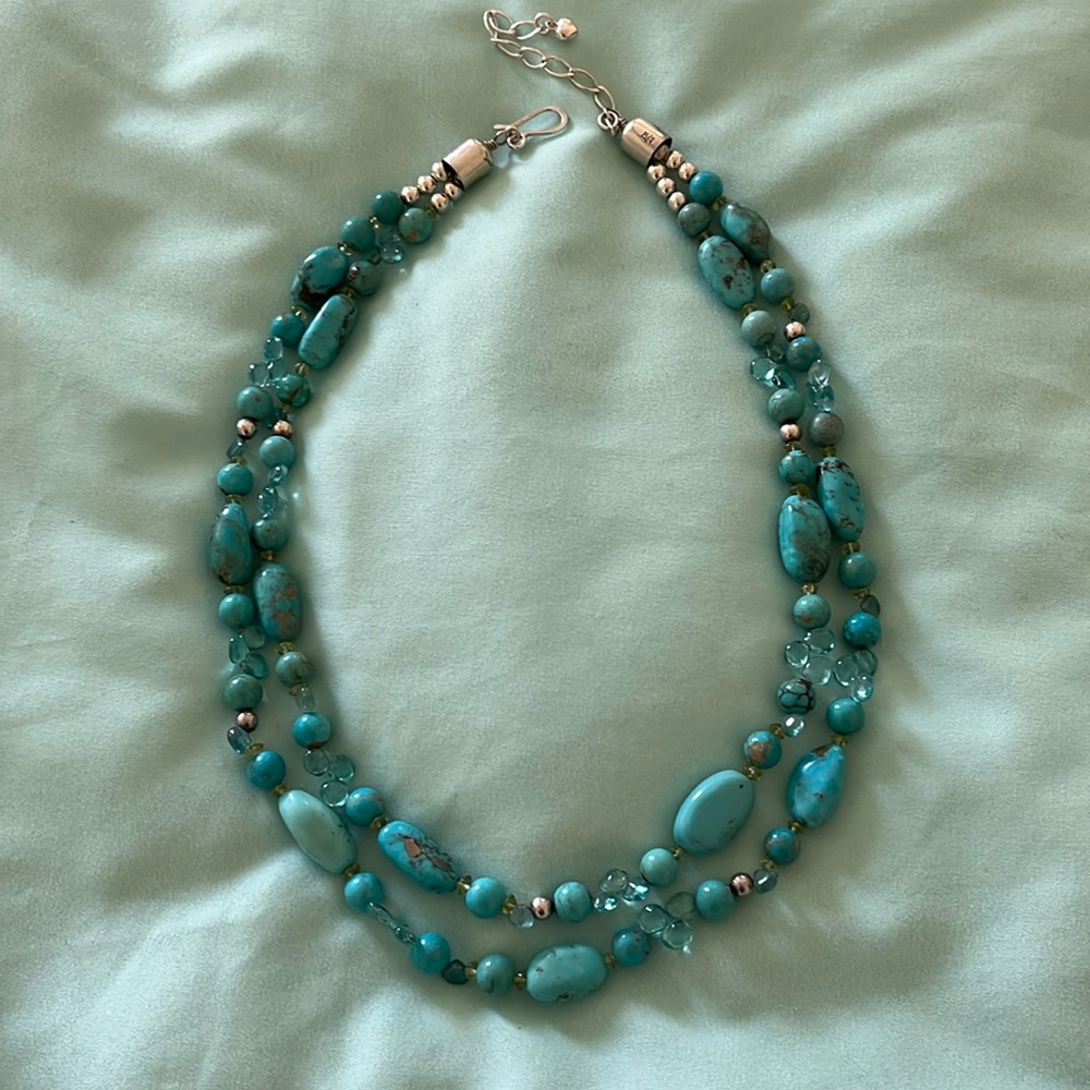 Turquoise necklace Jay King Drt sterling silver
